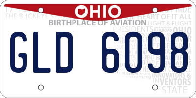 OH license plate GLD6098