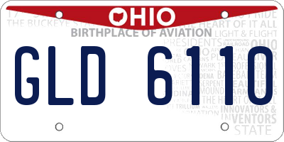 OH license plate GLD6110