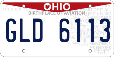 OH license plate GLD6113