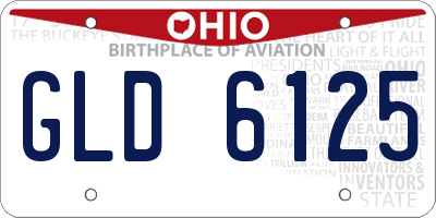 OH license plate GLD6125
