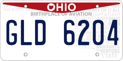 OH license plate GLD6204