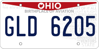 OH license plate GLD6205