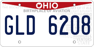 OH license plate GLD6208