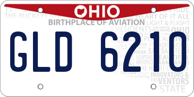 OH license plate GLD6210