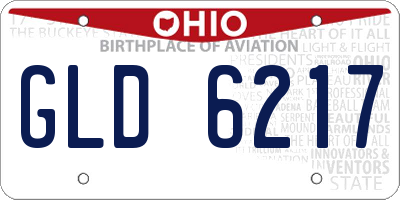 OH license plate GLD6217