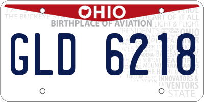 OH license plate GLD6218