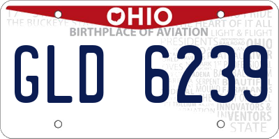 OH license plate GLD6239