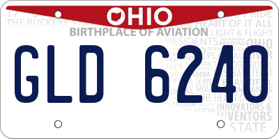 OH license plate GLD6240