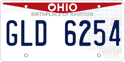 OH license plate GLD6254