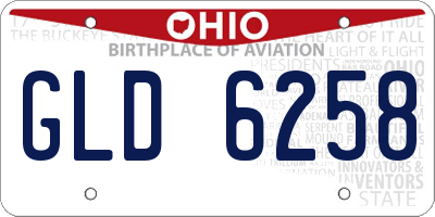 OH license plate GLD6258