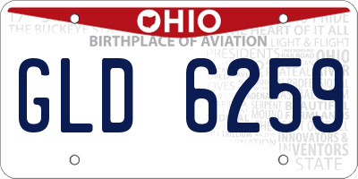 OH license plate GLD6259