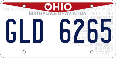 OH license plate GLD6265