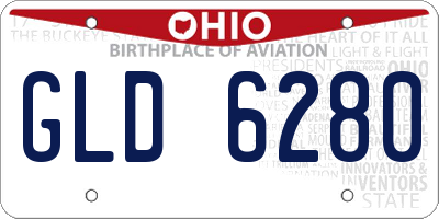 OH license plate GLD6280
