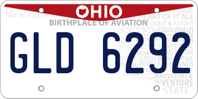 OH license plate GLD6292