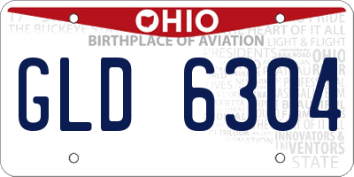 OH license plate GLD6304