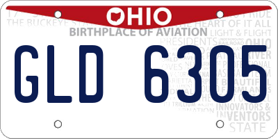 OH license plate GLD6305