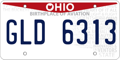 OH license plate GLD6313
