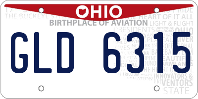 OH license plate GLD6315