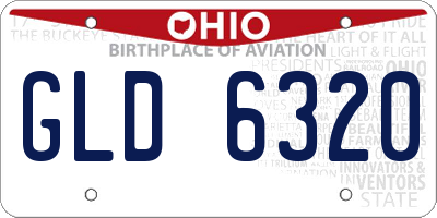 OH license plate GLD6320