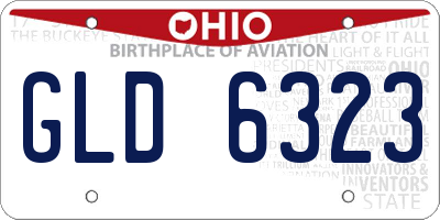 OH license plate GLD6323