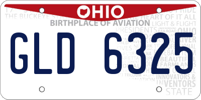 OH license plate GLD6325