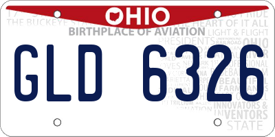 OH license plate GLD6326