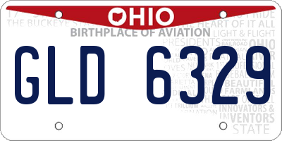 OH license plate GLD6329