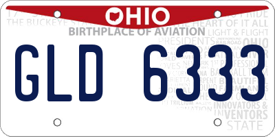 OH license plate GLD6333