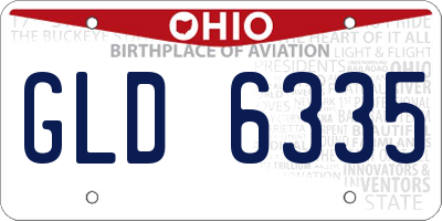 OH license plate GLD6335