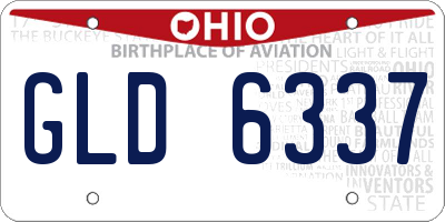 OH license plate GLD6337