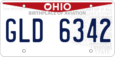 OH license plate GLD6342