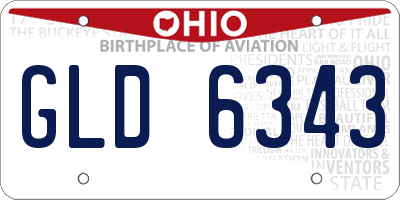 OH license plate GLD6343