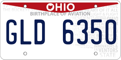 OH license plate GLD6350