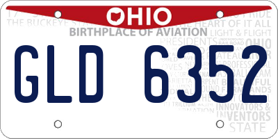 OH license plate GLD6352