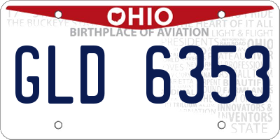 OH license plate GLD6353