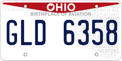 OH license plate GLD6358
