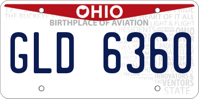OH license plate GLD6360