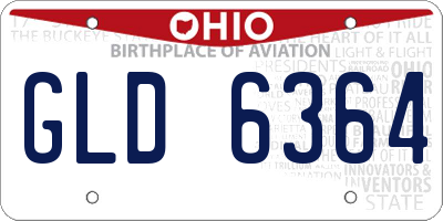 OH license plate GLD6364