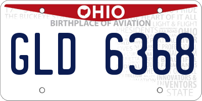 OH license plate GLD6368