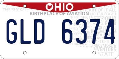 OH license plate GLD6374