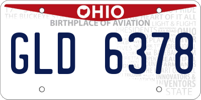 OH license plate GLD6378