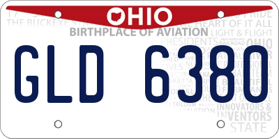 OH license plate GLD6380