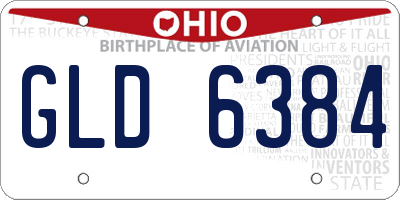 OH license plate GLD6384