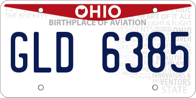OH license plate GLD6385