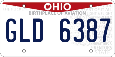 OH license plate GLD6387