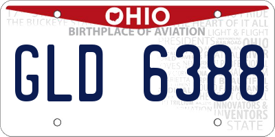OH license plate GLD6388