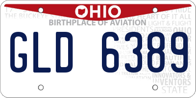 OH license plate GLD6389