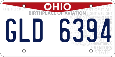 OH license plate GLD6394