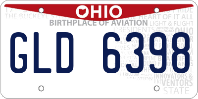 OH license plate GLD6398
