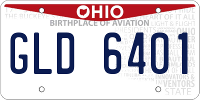 OH license plate GLD6401